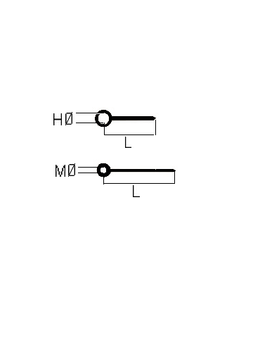 PAIRE AIGUILLE POUR MONTRE BATON NOIRE 0.70/1.20mm lg2