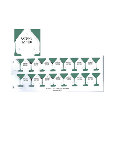 CARNET ETIQUETTES BETA ARGENT 925/1000 PLASTIQUE